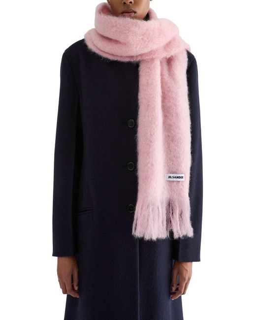 Jil Sander Pink Small Wool Blend Scarf