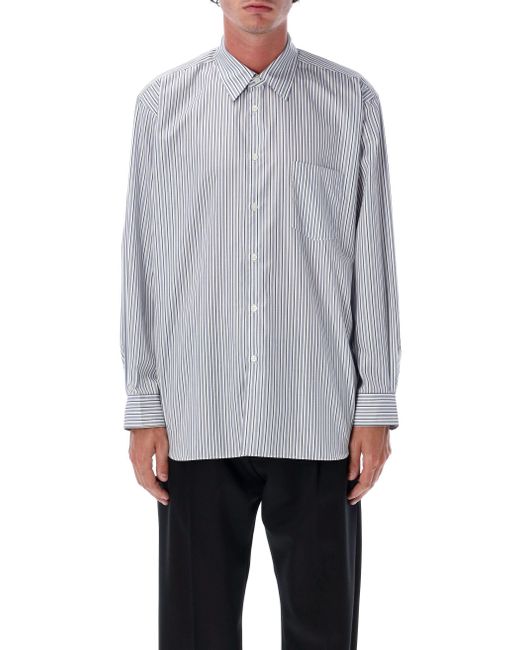 Comme des Garçons Gray Vertical Stripe Long-Sleeve Shirt for men