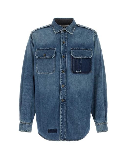 Maison Margiela Blue Denim Shirt for men