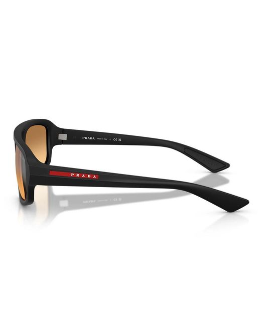 Prada Brown Sonnenbrille Psb11 Su 1 Bo40 Z Red Line Mattschwarz/Orange verspiegelt Herren