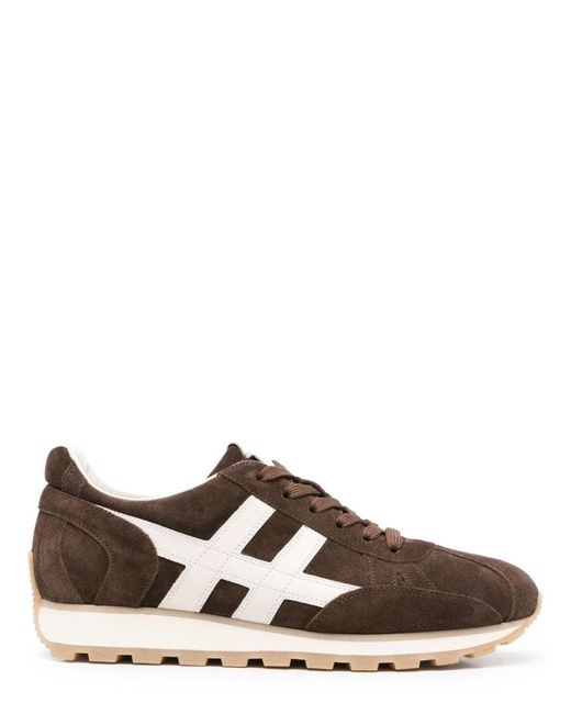 Hogan Brown Suede Low-Top Sneakers