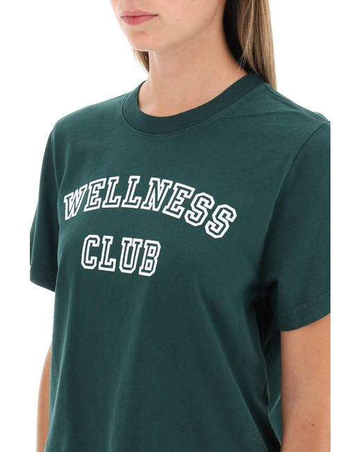 Sporty & Rich Sportieve & Rijke Wellness Club Cropped T Shirt in het Green