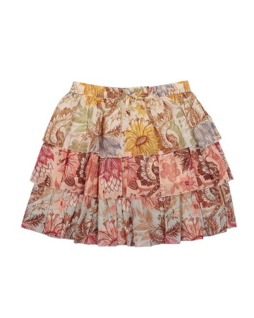 Zimmermann Pink Daylight Kids Tiered Skirt