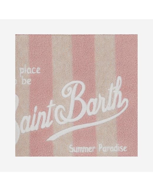 Mc2 Saint Barth Pink Fabric Clutch Bag With Logo