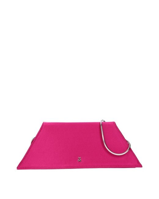 AMINA MUADDI Pink Pochette Satin Fuchsia/Raspberry