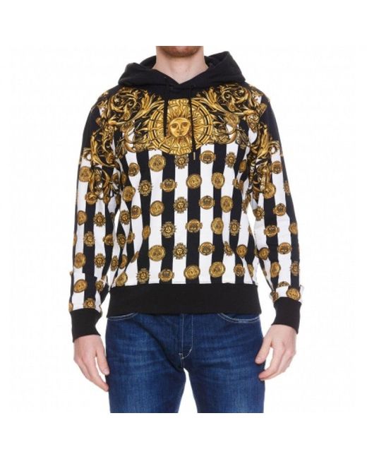 Versace Bedrucktes Kapuzen -Sweatshirt in Black für Herren