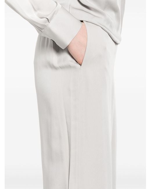 Theory White Wide-Leg Pull On Trousers