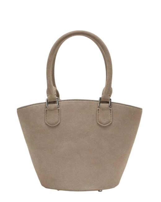 Self-Portrait Gray Self Portrait Suede Charm Tote