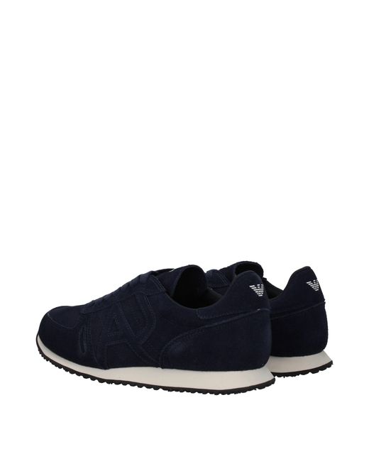 Armani Jeans Blue Sneakers Uomo Camoscio Blu for men