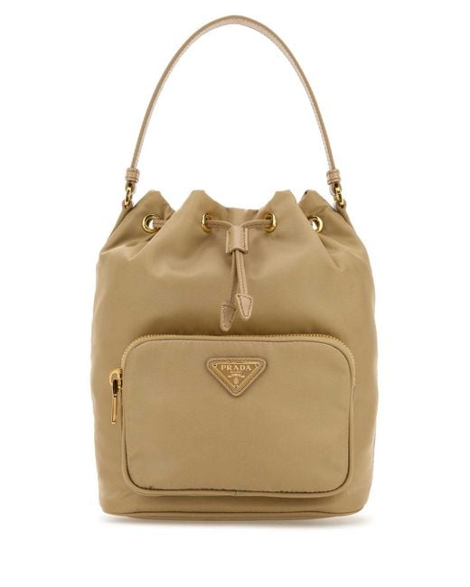 Prada Natural Re-Nylon Duet Bucket Bag