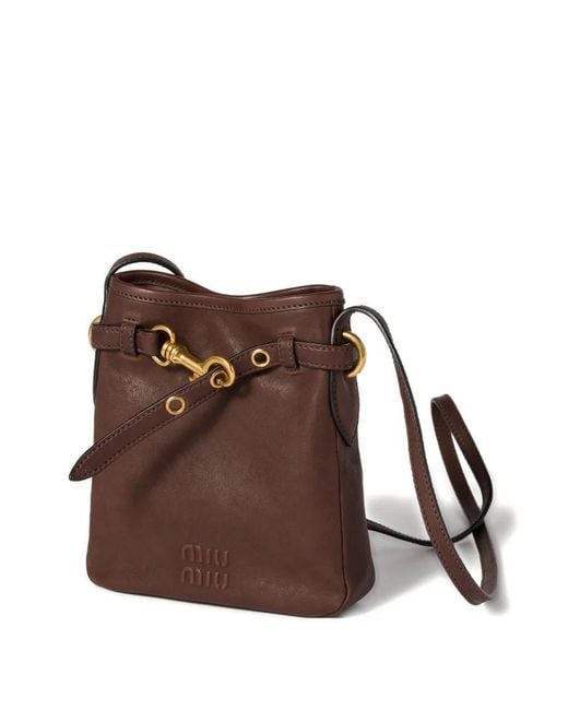 Miu Miu Brown Contenitori Nappa Aviator