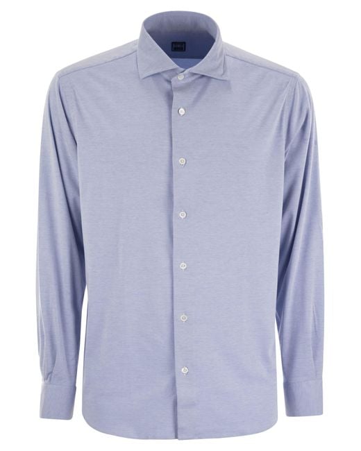 Fedeli Blue Giorgio Techno Jersey Shirt for men