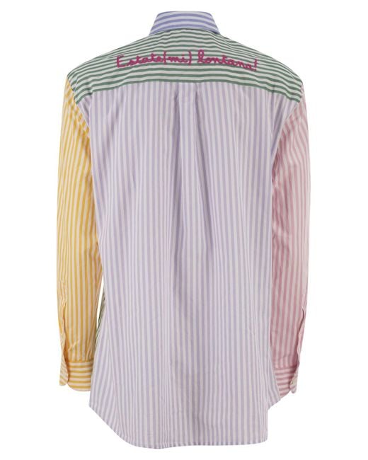 Mc2 Saint Barth Pink Brigitte Striped Patterned Shirt