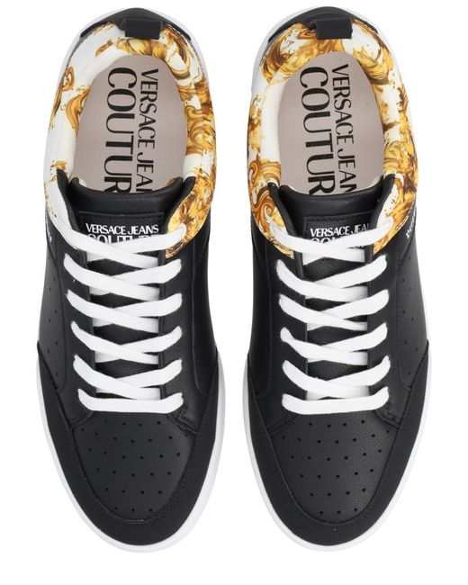 Versace Jeans Couture Black Leather Sneakers for men
