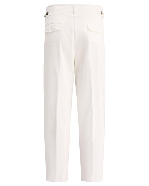 Pantalones con detalles con flecos Peserico de color White