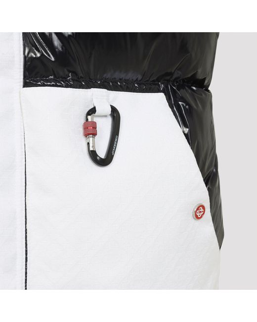 Casablanca White Color-Block Down Vest With Stand-Up Collar