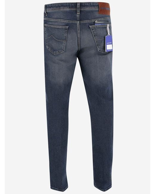 Jacob Cohen Blue Stretch Cotton Blend Jeans for men