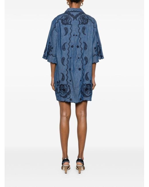 Zimmermann Blue Embroidered Dress