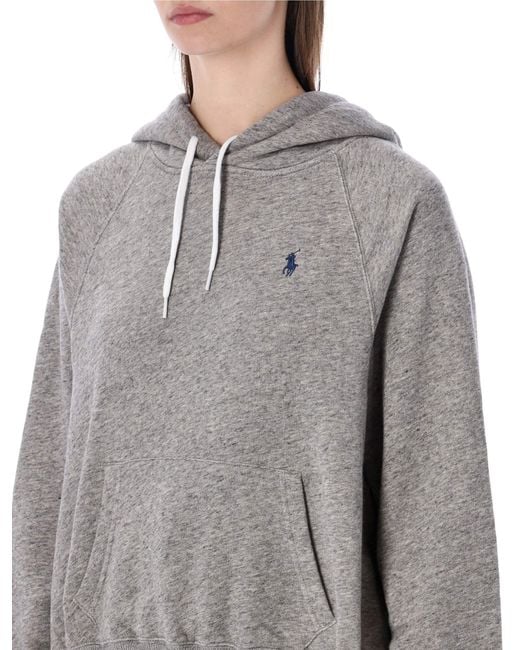 Polo Ralph Lauren Gray Cotton-Blend Classic Pony Hoodie