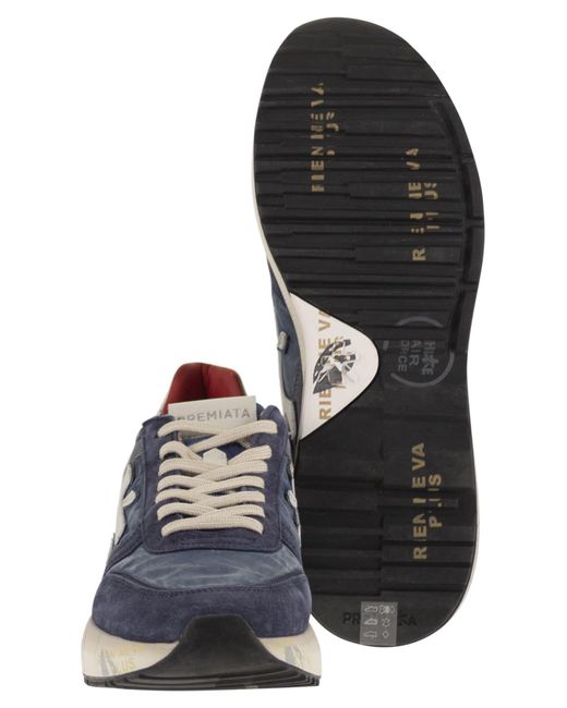 Premiata Blue Mick 8006 Sneakers With Side Logo for men
