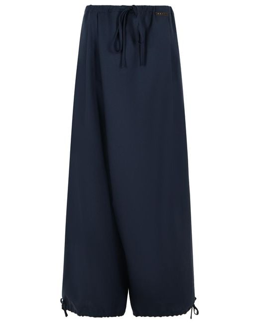 Marni Blauwe Scheerwollen Broek in het Blue