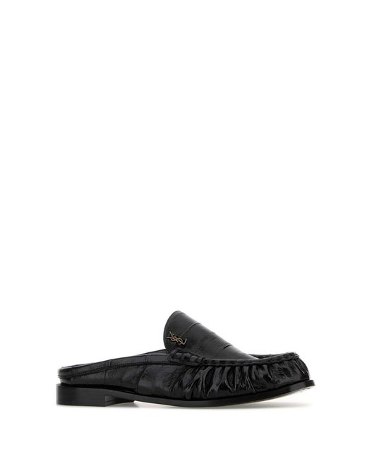 Saint Laurent Black Leather Le Loafers Slippers