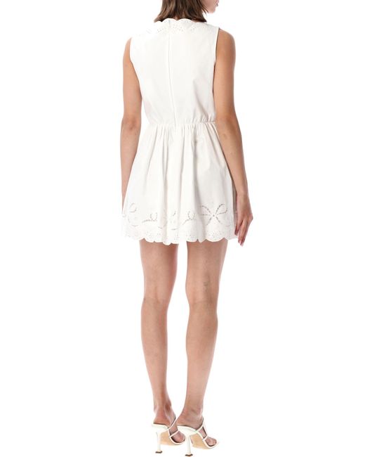 Self-Portrait White Elegant Mini Dress For
