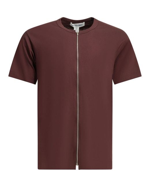 Comme des Garçons Purple Zipper Crew Neck T Shirt