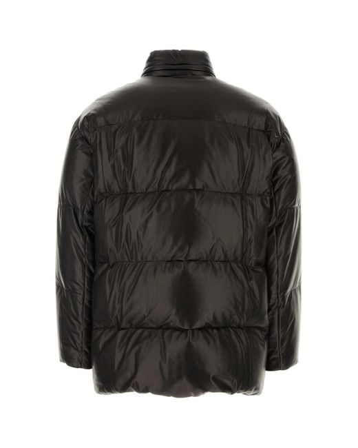 Prada Black Nappa Leather Down Jacket