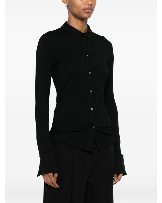 Totême Black Slim Solid Shirt