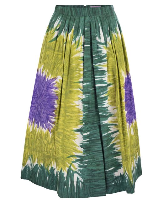 Week-end Max Mara Circeo Jupe Poplin imprimée Weekend by Maxmara en coloris Green