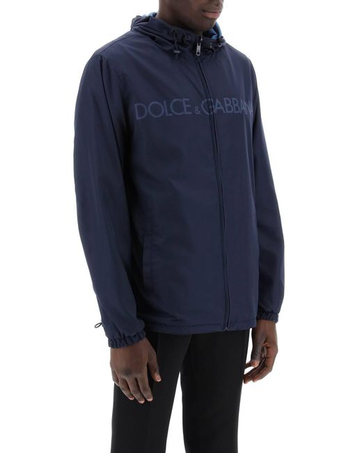 Chaqueta reversible de viento reversible de Dolce & Gabbana de hombre de color Blue