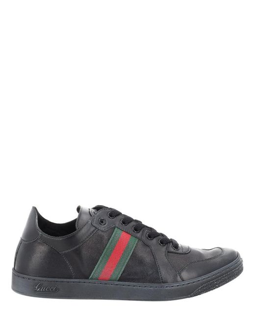Gucci Black "Stretch" Leather Effect Sneaker for men