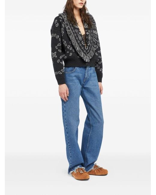 Bandana Wool et Cachemire Cardi Bomber Alanui en coloris Black