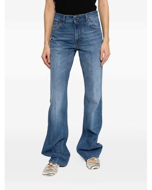 Haikure Blue Flora Flared Jeans