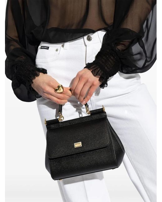 Dolce & Gabbana Black Medium Sicily Hand Bag