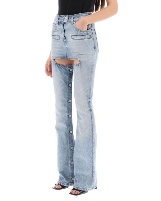 Courreges Blue Courreves 'Chaps' Jeans mit Ausschnitt