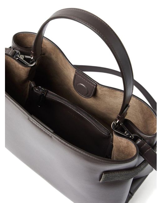 Brunello Cucinelli Black Essence Leather Handbag