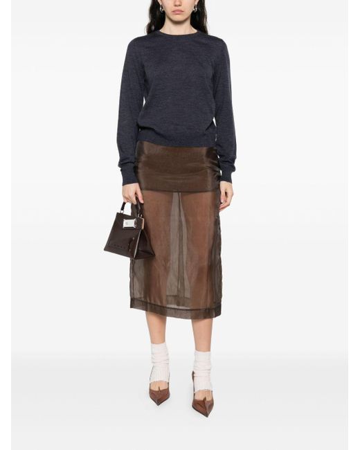 Maison Margiela Wollen Trui Met Ronde Hals in het Blue