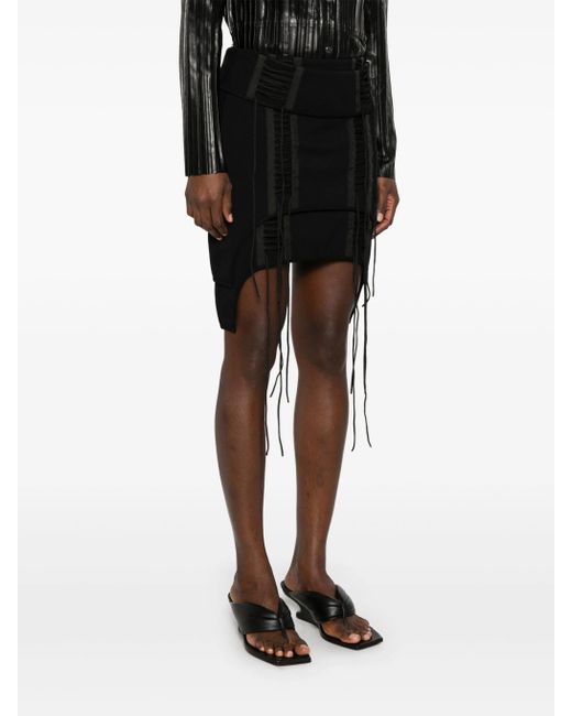 Helmut Lang Mini-Rok Met Veters in het Black