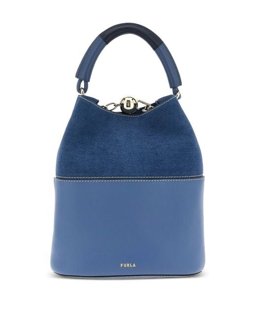 Furla Blue Small Sfera Bucket Bag