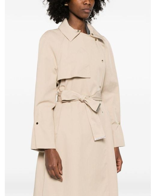 Emporio Armani Natural Cotton Blend Trench Coat
