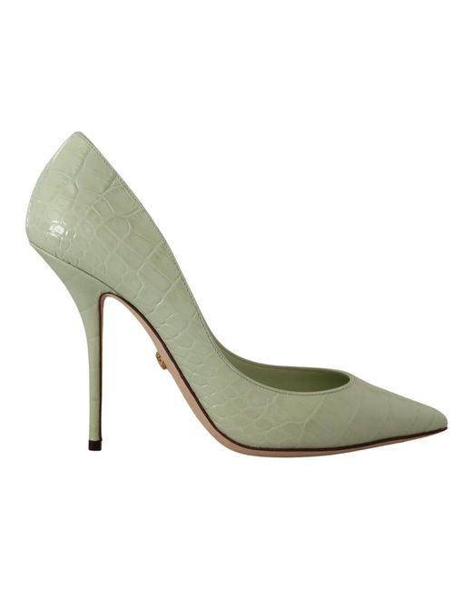 Dolce \u0026 Gabbana Mint Groen Leer Naaldhakken Pumps Schoenen in het Groen |  Lyst NL