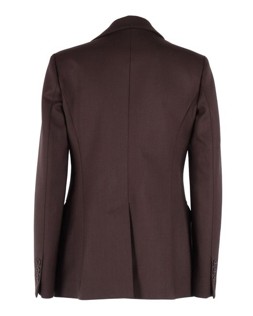 P.A.R.O.S.H. Brown Tailored Blazer With Structured Shoulders