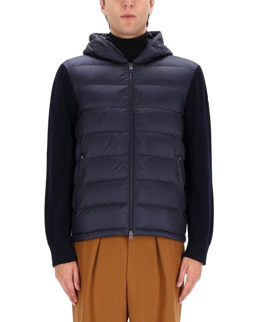 Moncler Blue Virgin Wool Cardigan