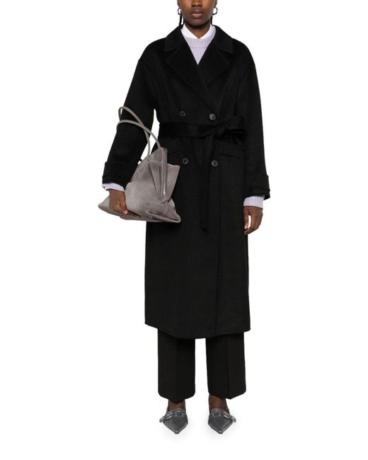 The Dynamis Studio Black Savile Double-Breasted Wool Coat
