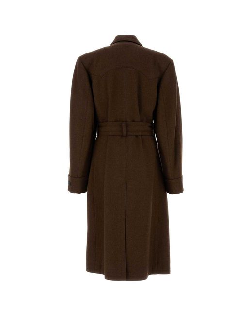 Prada Brown Wool Coat for men