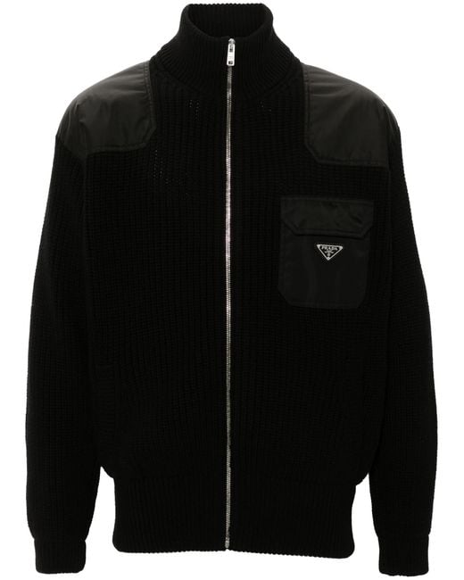Prada Black Wool And Cashmere Cardigan for men