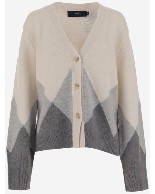 Cárdigan de cachemir con sombras arch4 de color Gray