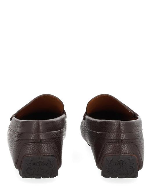 Bally Brown Leather Loafers for men